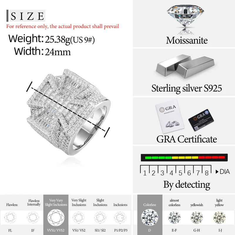 Iced Out Cross Ring for Men, image 7
