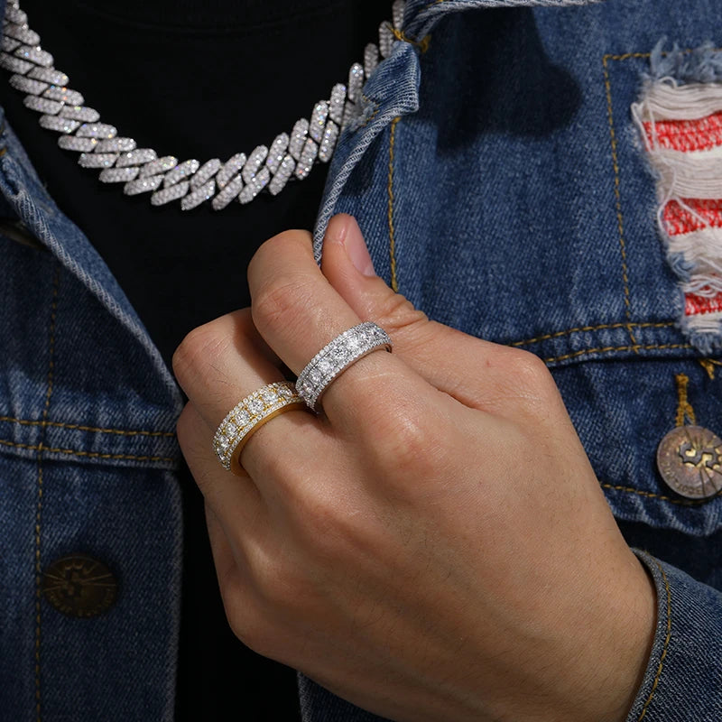 Iced Out Eternity Band Ring for Men, image 6
