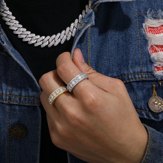 Iced Out Eternity Band Ring for Men, image 6