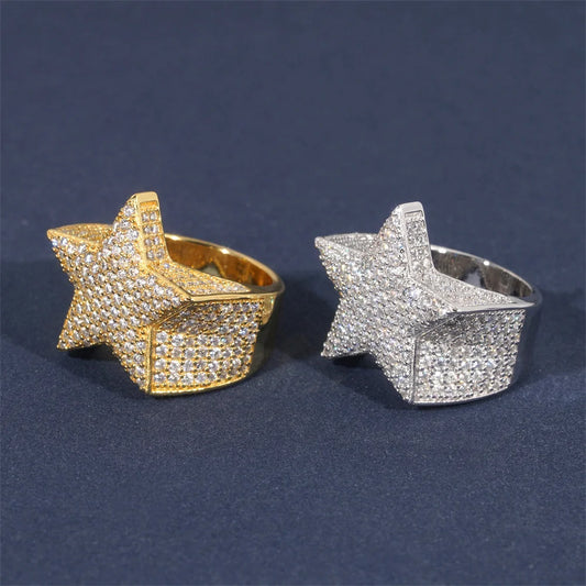Iced Out Star Ring for Men, image 2