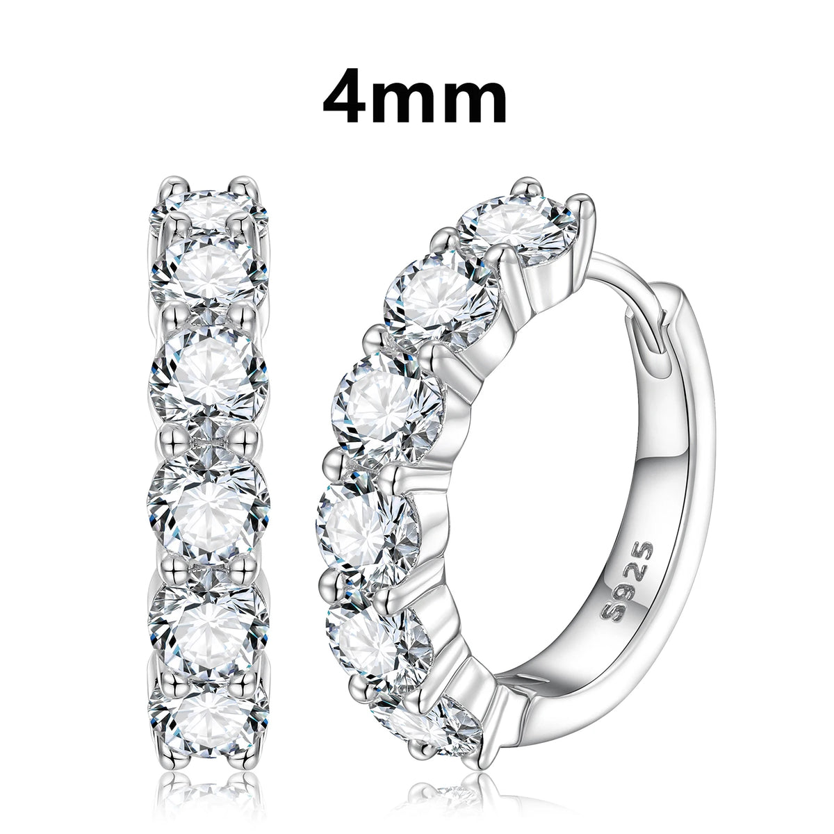 Moissanite Halo and Cluster Stud Earrings for Men, image 17