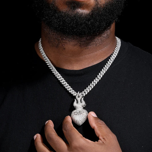 Iced Out Moissanite Pendant Necklace for Men, image 7