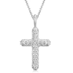 Moissanite Cross Pendant Necklace