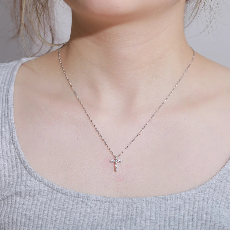 Moissanite Cross Pendant Necklace, image 4