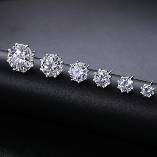 Round Cut Moissanite Stud Earrings, image 5