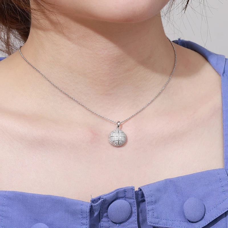 Moissanite Globe Pendant Necklace for Men, image 5