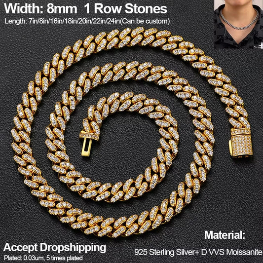 14mm Iced Out Baguette Cuban Link Chain for Men, image 6