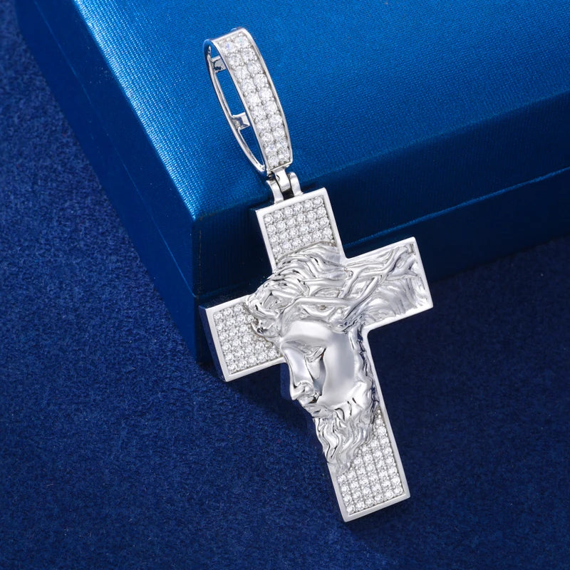 Iced Out Jesus Cross Pendant Necklace for Men, image 5