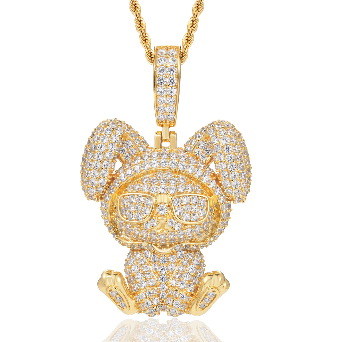 Iced Out Rabbit Pendant Necklace for Men, image 9