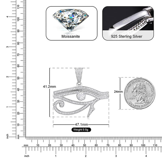 Moissanite Eye of Horus Pendant for Men, image 4