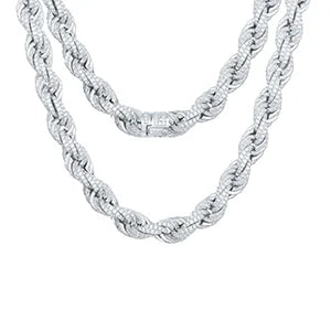Iced Out Twist Rope Necklace or Bracelet for Men