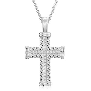 Moissanite Cross Pendant Necklace