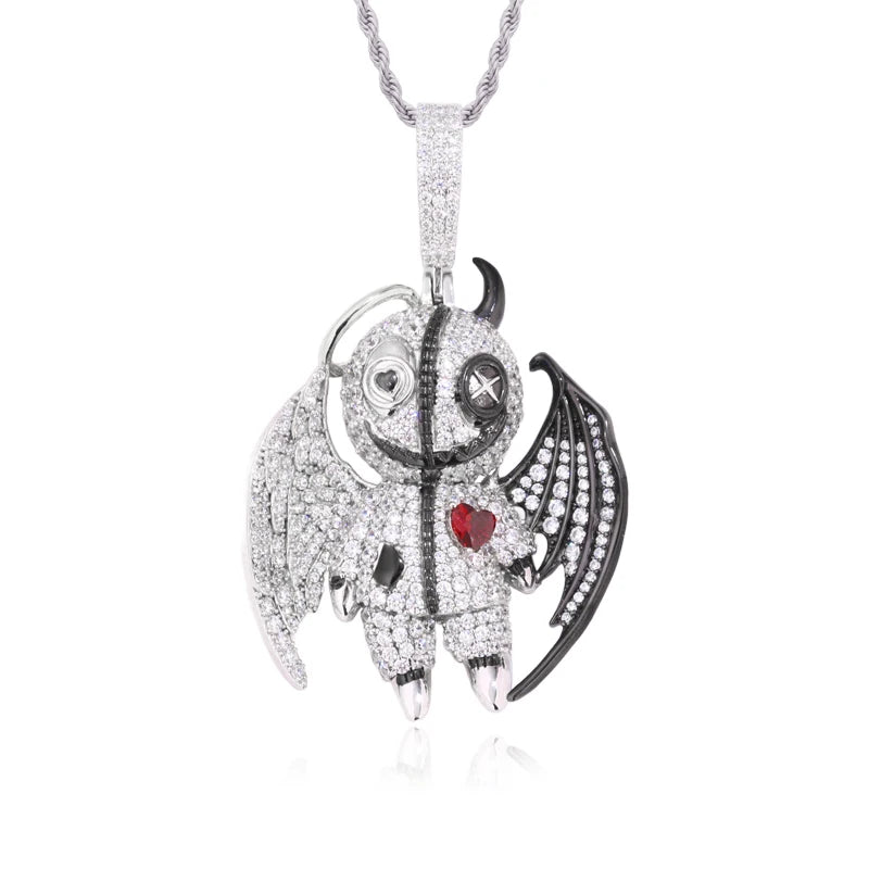 Iced Out Angel & Devil Pendant for Men