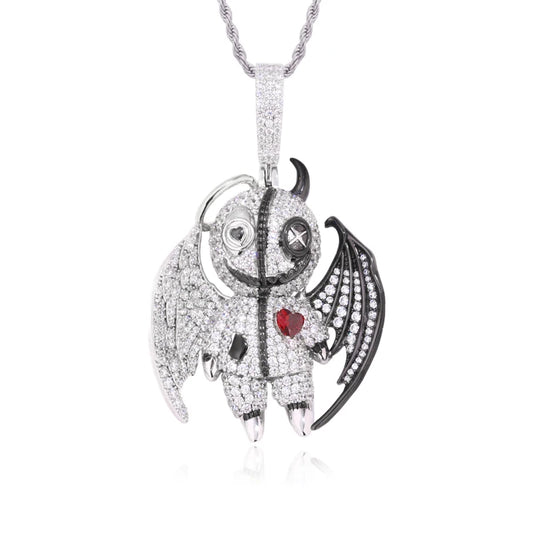 Iced Out Angel & Devil Pendant for Men