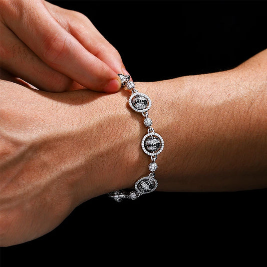 Iced Out Ball Link Bracelet for Men, image 6