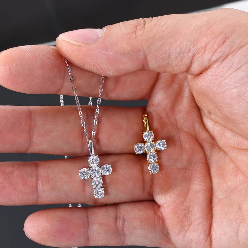 Moissanite Cross Pendant Necklace, image 5