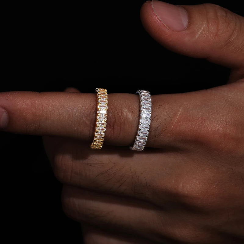 Iced Out Moissanite Rings for Men, image 6