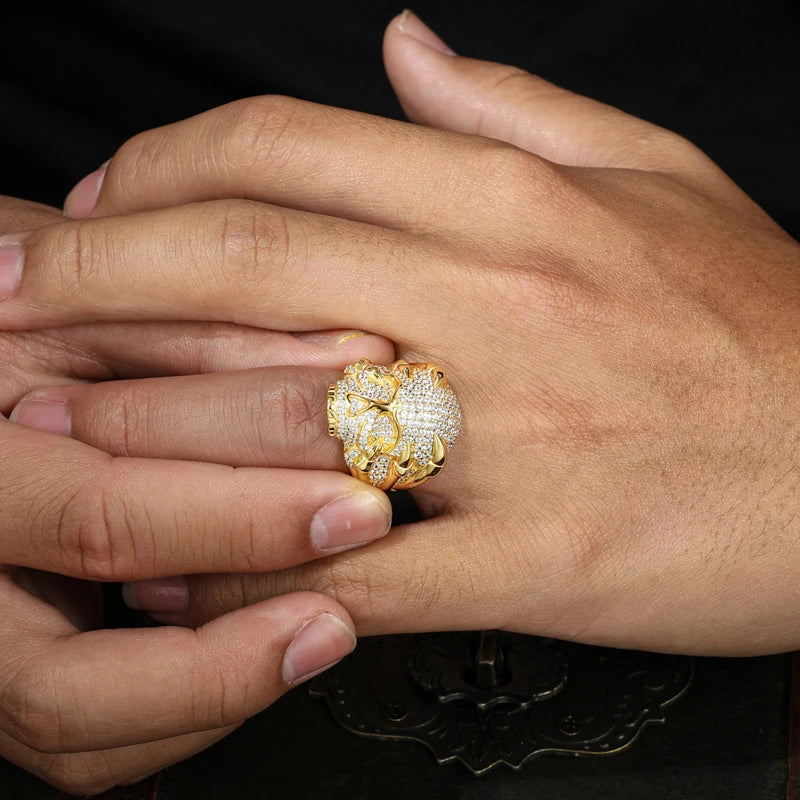 Iced Out Skull Ring for Men, image 4
