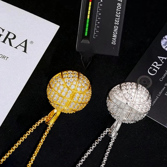 Moissanite Globe Pendant Necklace for Men, image 2