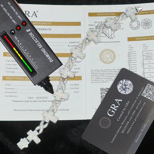 Iced Out Cross Link Bracelet for Men, image 4