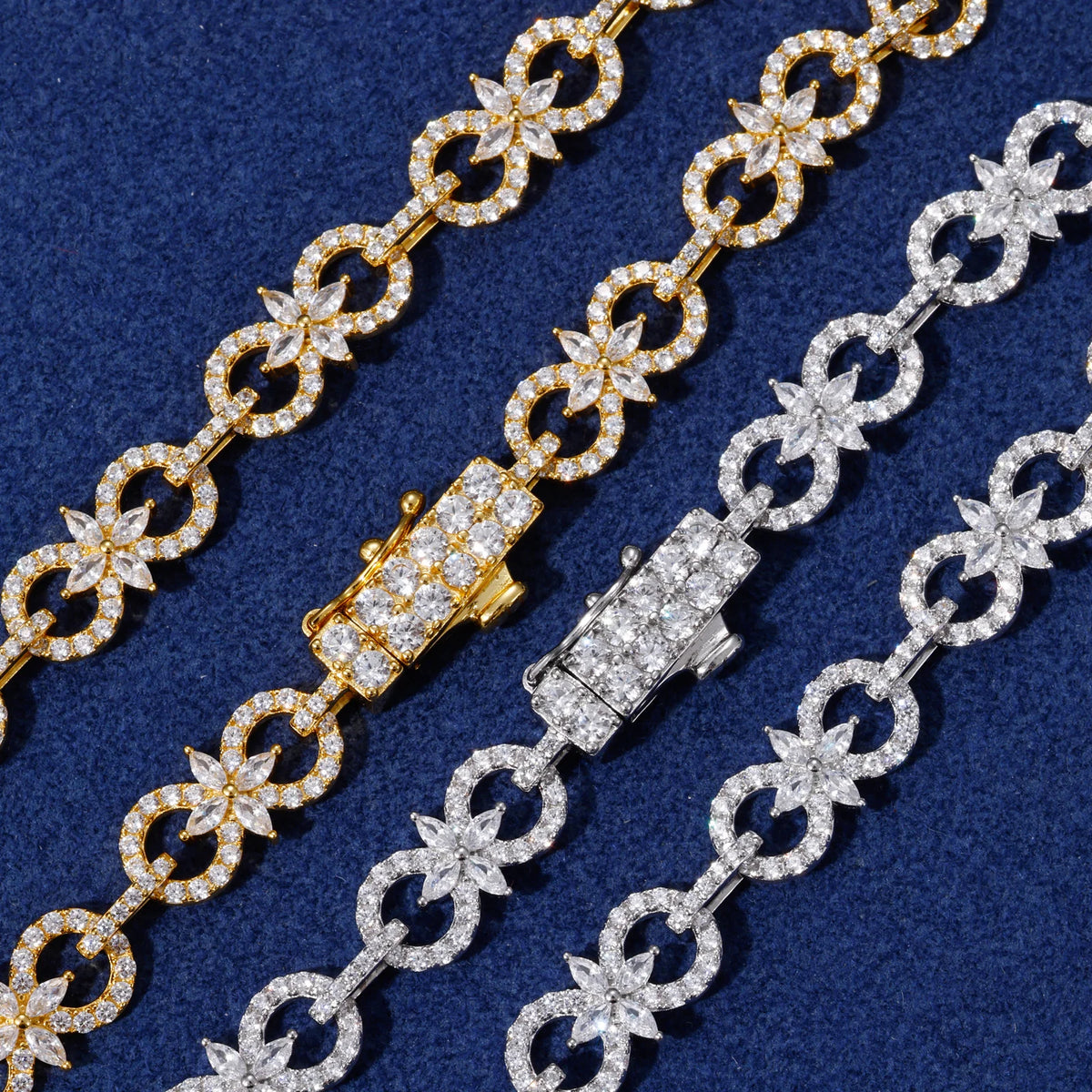 Iced Out Marquise Infinity Link Bracelet for Men, image 5