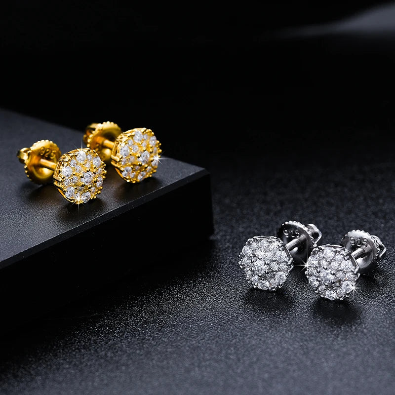 Moissanite Cluster Stud Earrings, image 6
