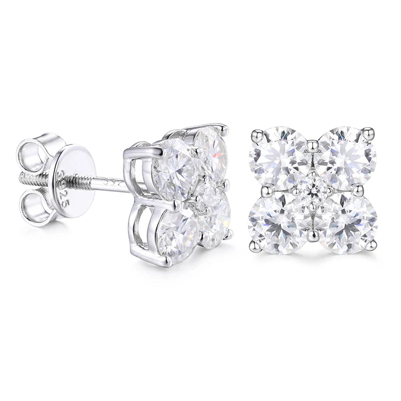 2.48cttw Moissanite Cluster Stud Earrings, image 2