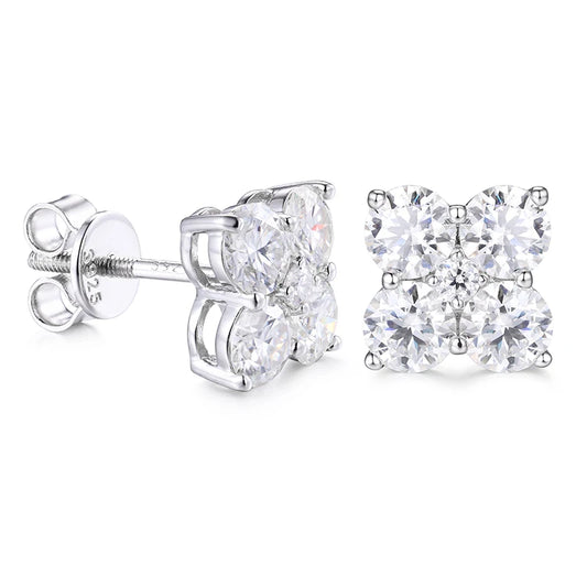 2.48cttw Moissanite Cluster Stud Earrings, image 2