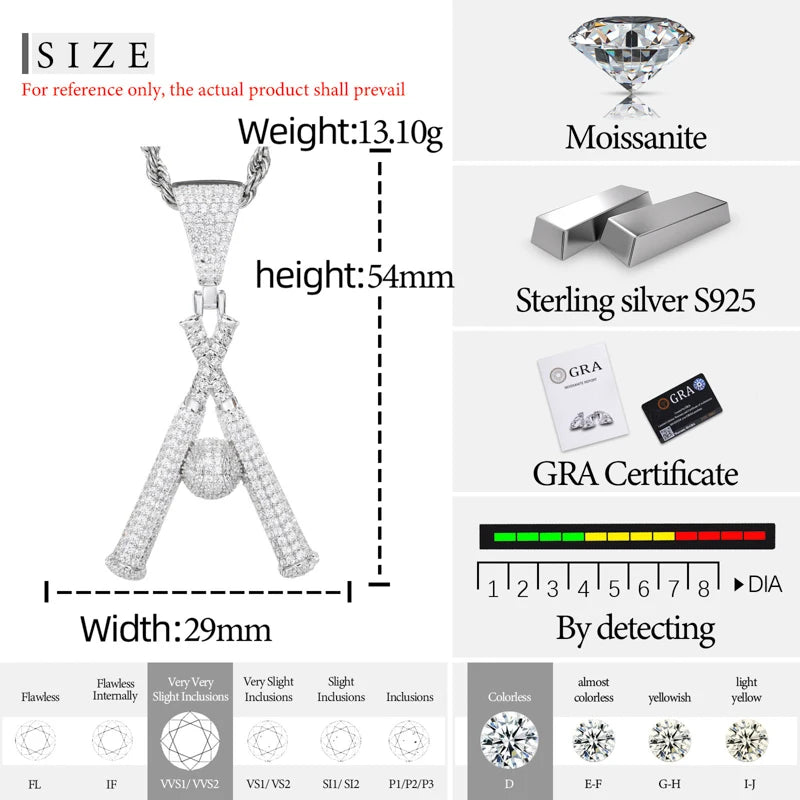 Moissanite Letter A Pendant Necklace, image 7
