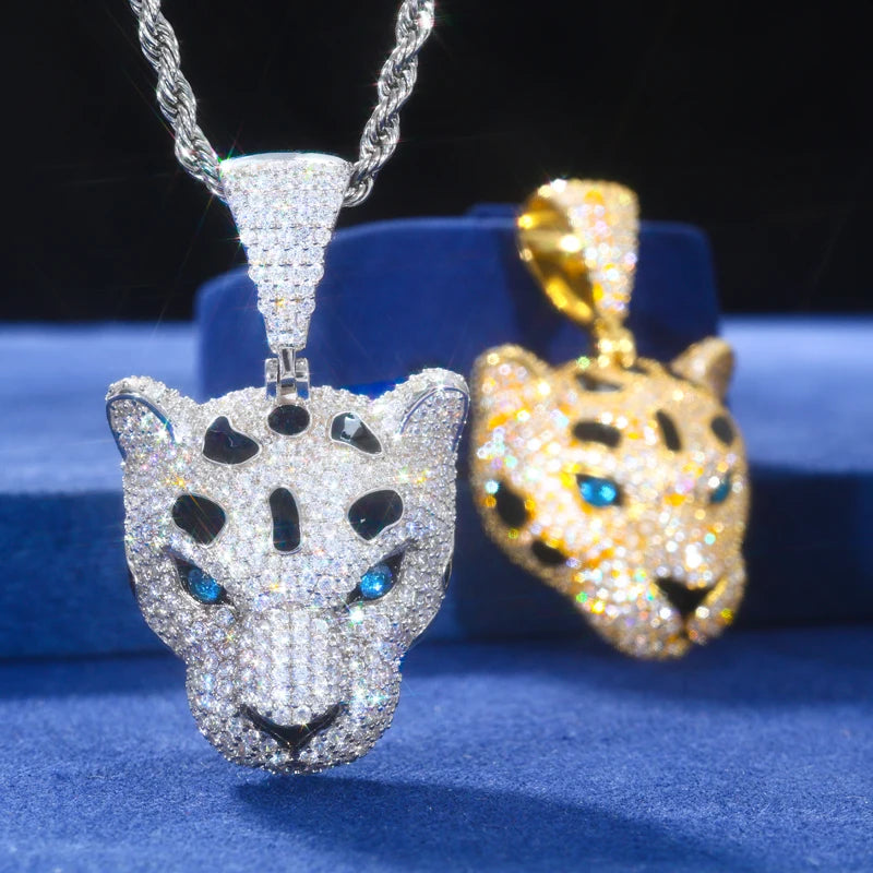 Iced Out Leopard Head Pendant for Men, image 5