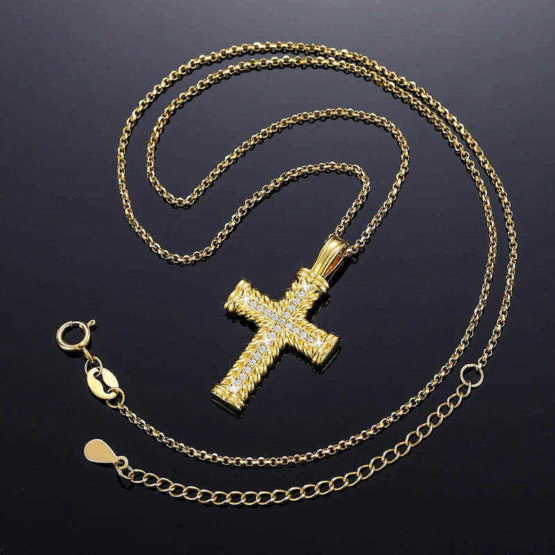 Moissanite Cross Pendant Necklace, image 5