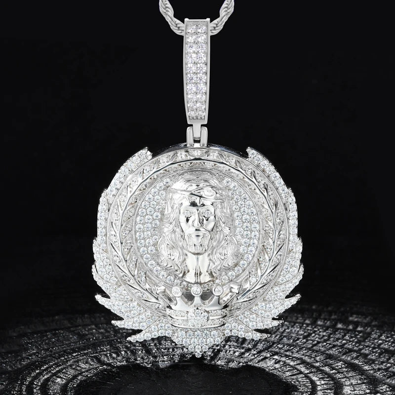 Iced Out Jesus Medallion Pendant for Men, image 7