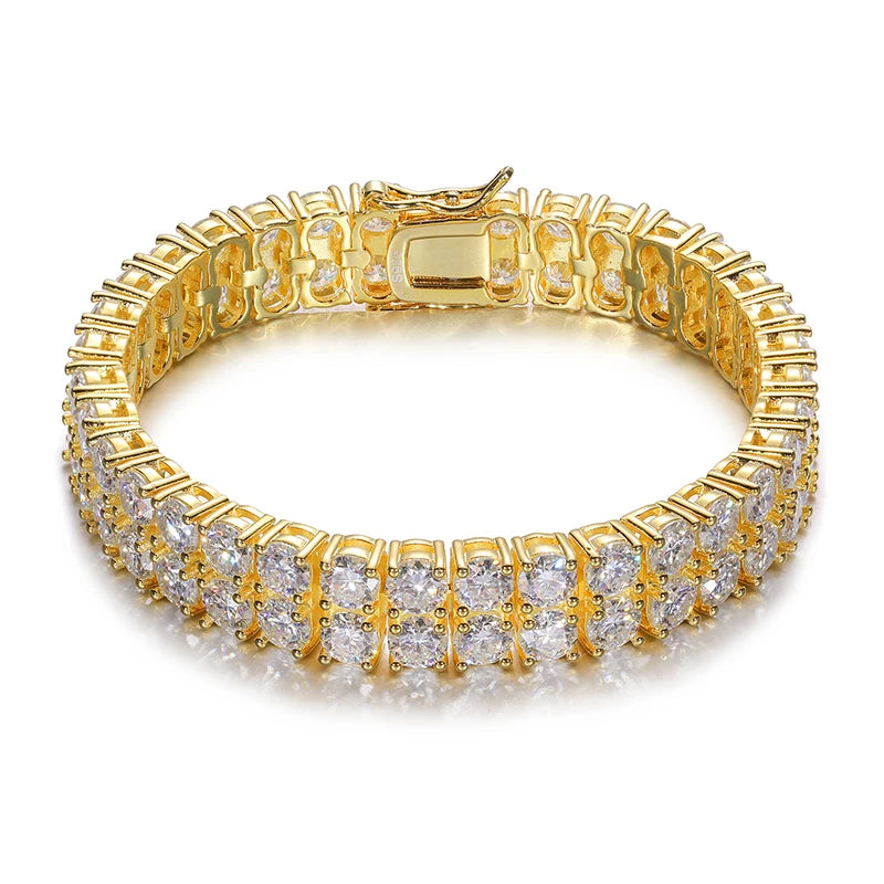 Iced Out Double Row Tennis Bracelet for Men, image 9