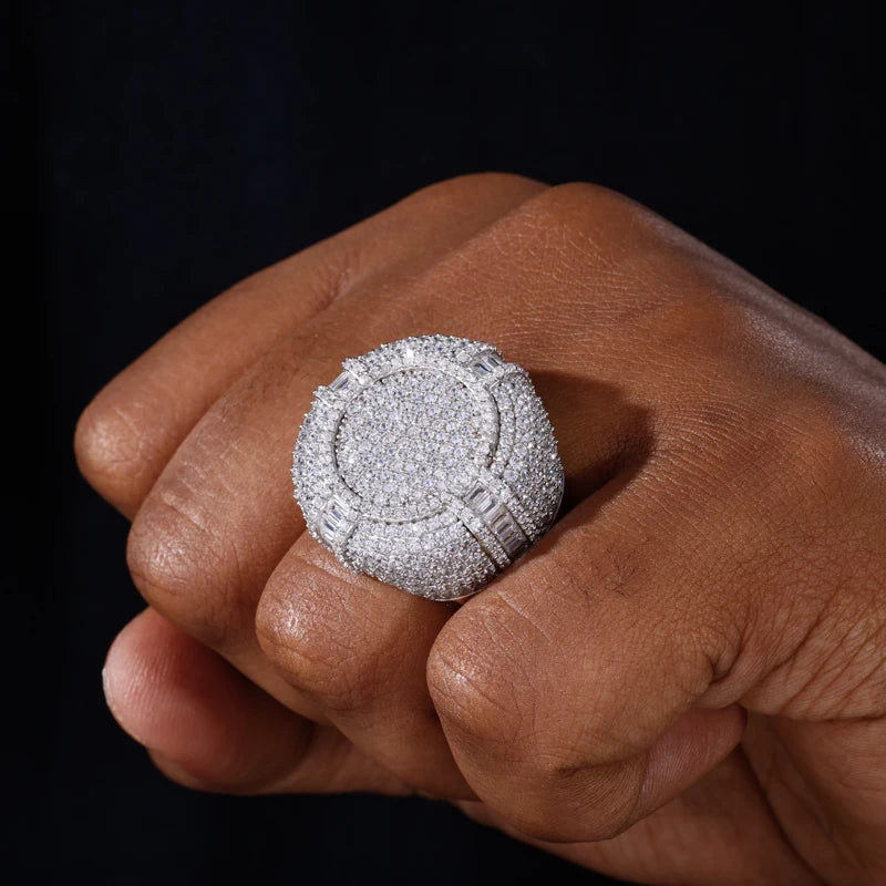 Iced Out Round Cluster Ring for Men, image 7