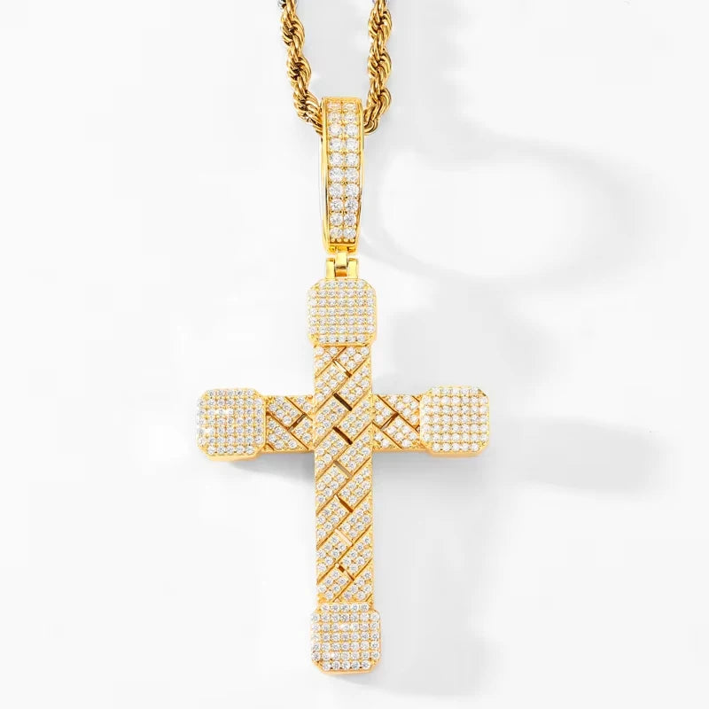 Iced Out Cross Pendant Necklace for Men, image 7