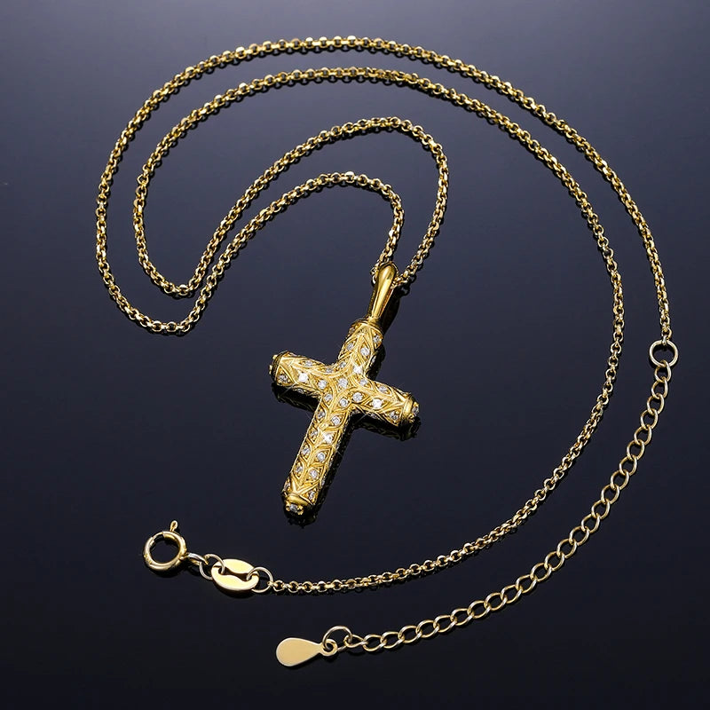 Moissanite Cross Pendant Necklace, image 5