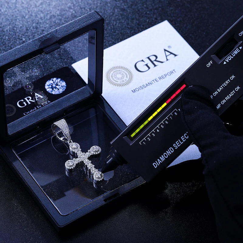 Iced Out Cross Pendant Necklace for Men, image 4