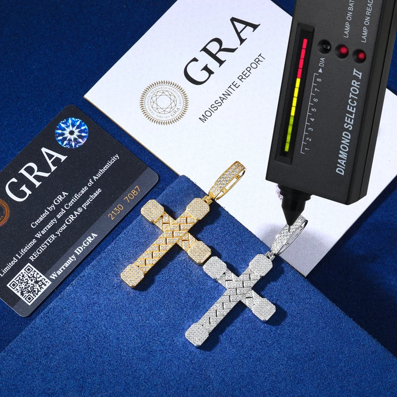 Iced Out Cross Pendant Necklace for Men, image 4