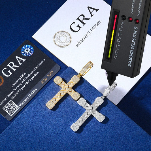 Iced Out Cross Pendant Necklace for Men, image 4
