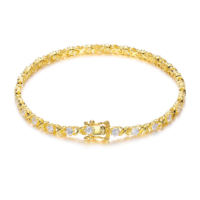 4mm Round Cut Moissanite Tennis Bracelet