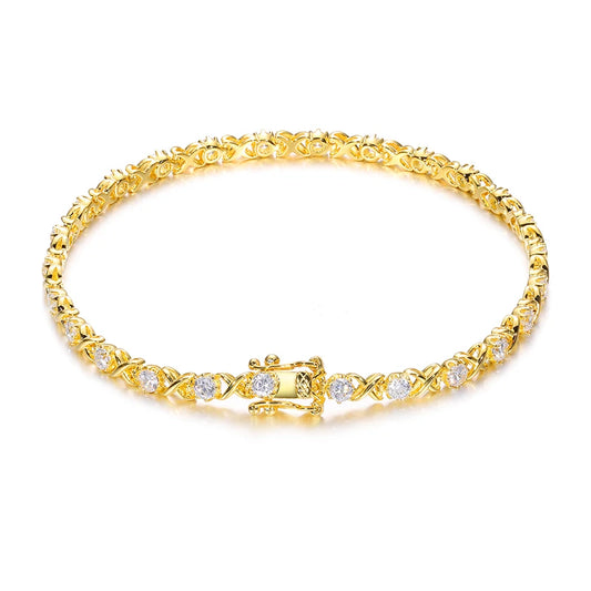 4mm Round Cut Moissanite Tennis Bracelet