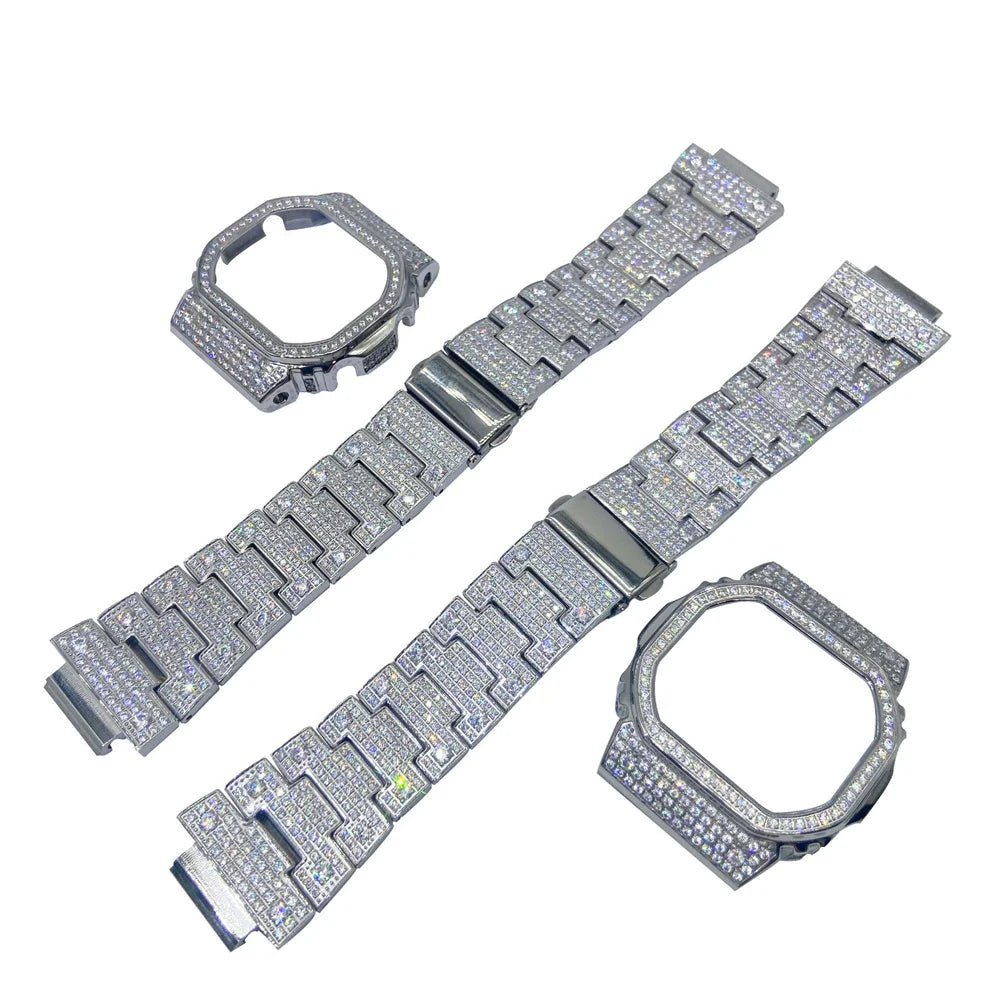 Iced Out Watch Case and Strap Set for Casio G-Shock DW-5600