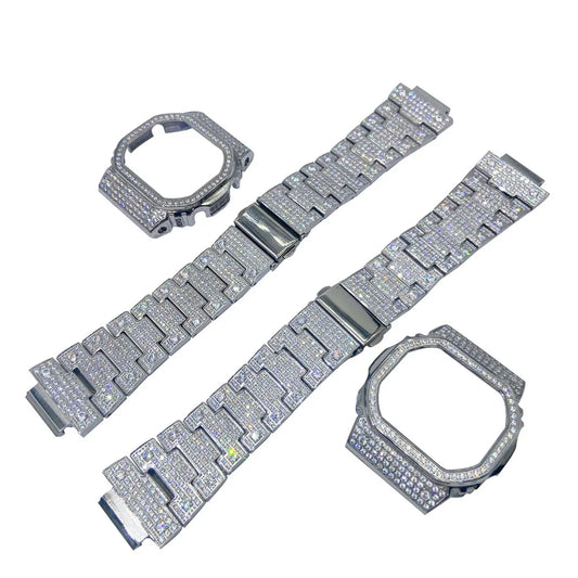 Iced Out Watch Case and Strap Set for Casio G-Shock DW-5600