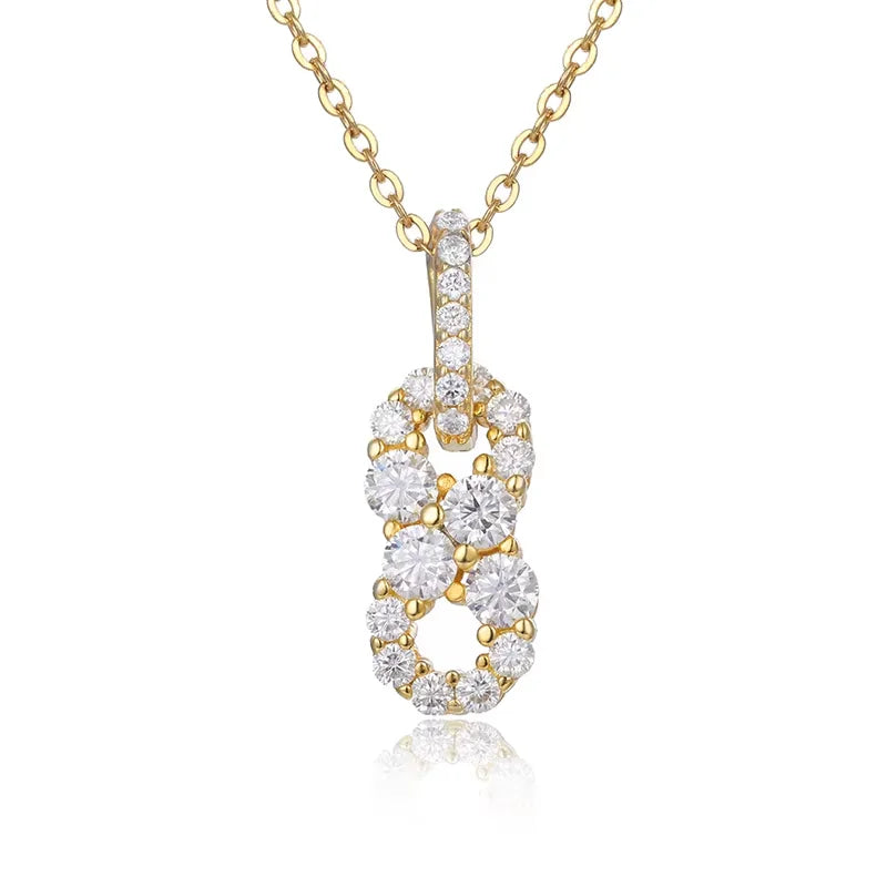 Moissanite Figure Eight Pendant Necklace