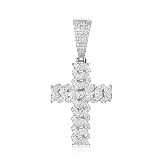 Iced Out Cross Pendant for Men, image 2