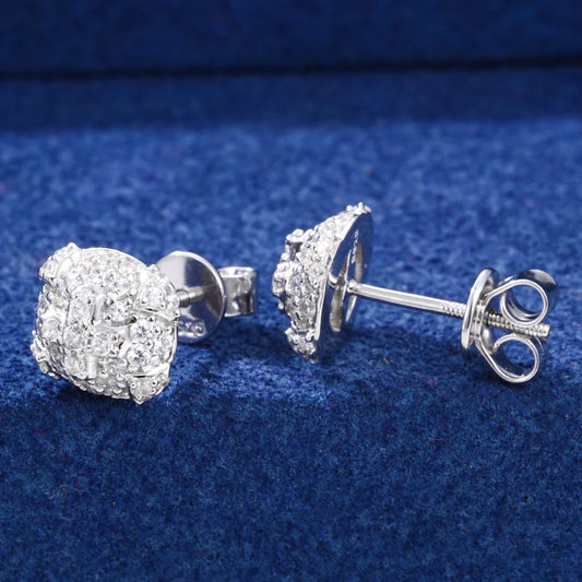 Iced Out Moissanite Cross Stud Earrings for Men, image 6