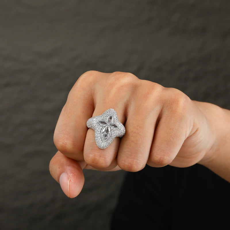 Iced Out Cross Ring for Men, image 6
