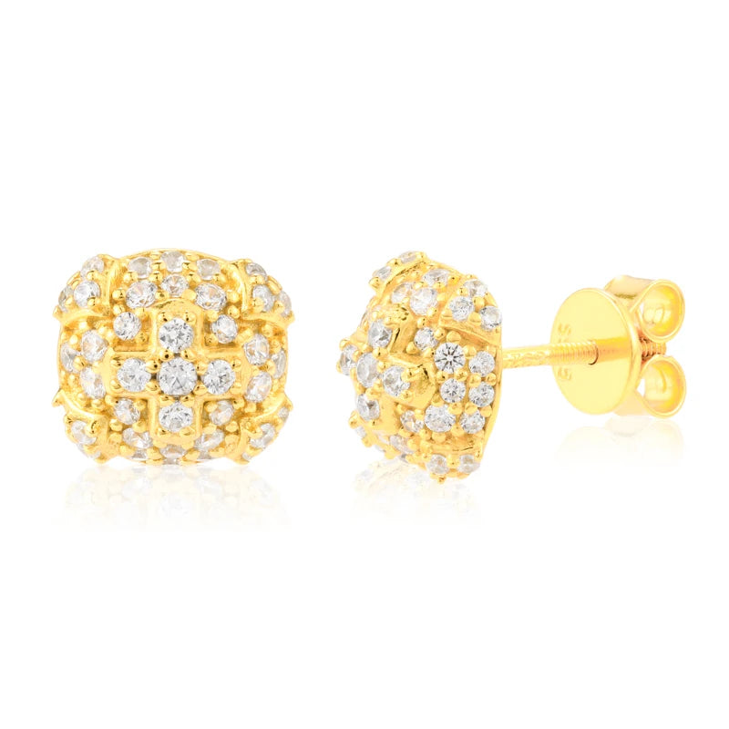 Iced Out Moissanite Cross Stud Earrings for Men, image 9