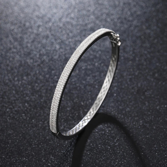 4mm 3-Row Moissanite Micro Pave Bangle for Men, image 5
