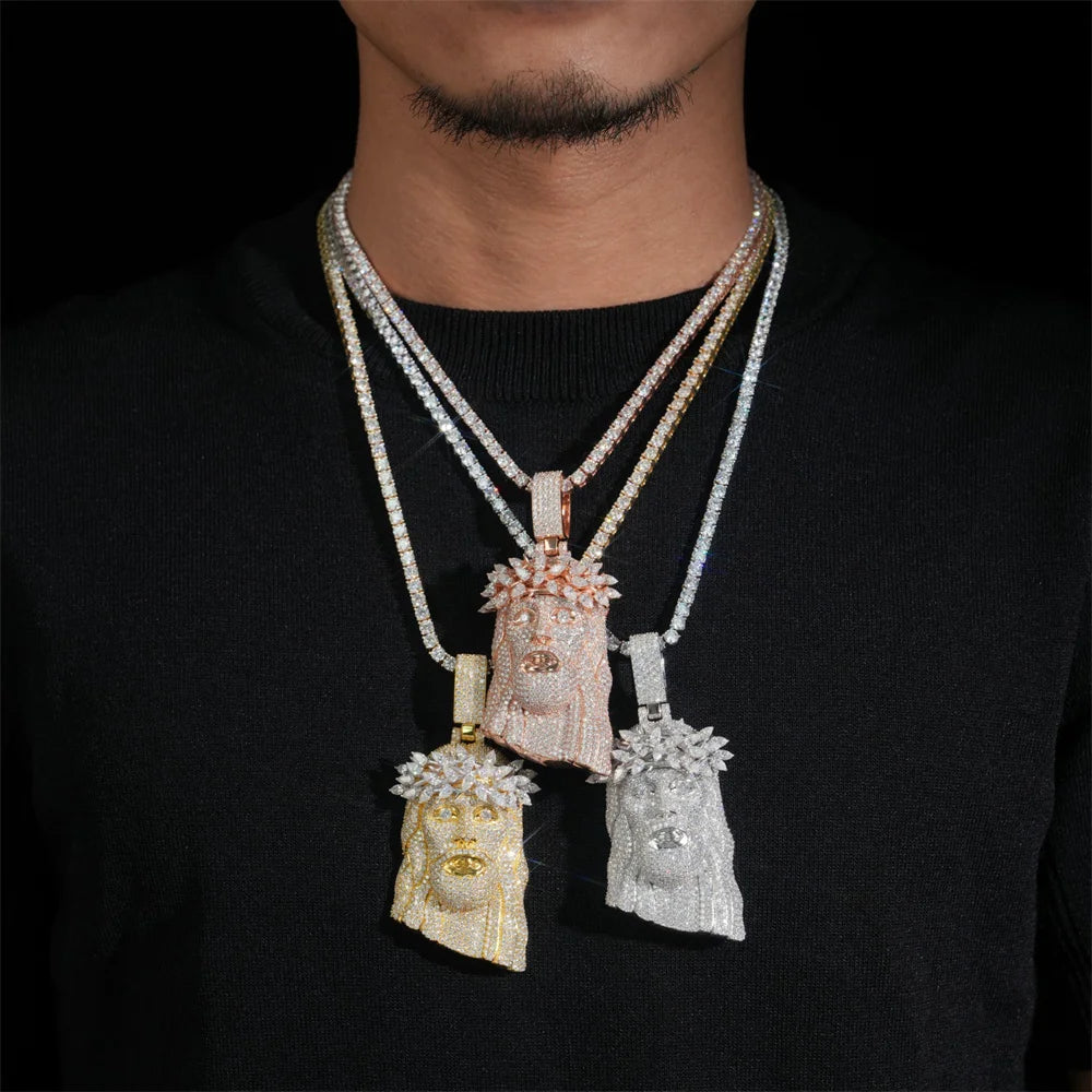 Iced Out Jesus Pendant Necklace for Men, image 6